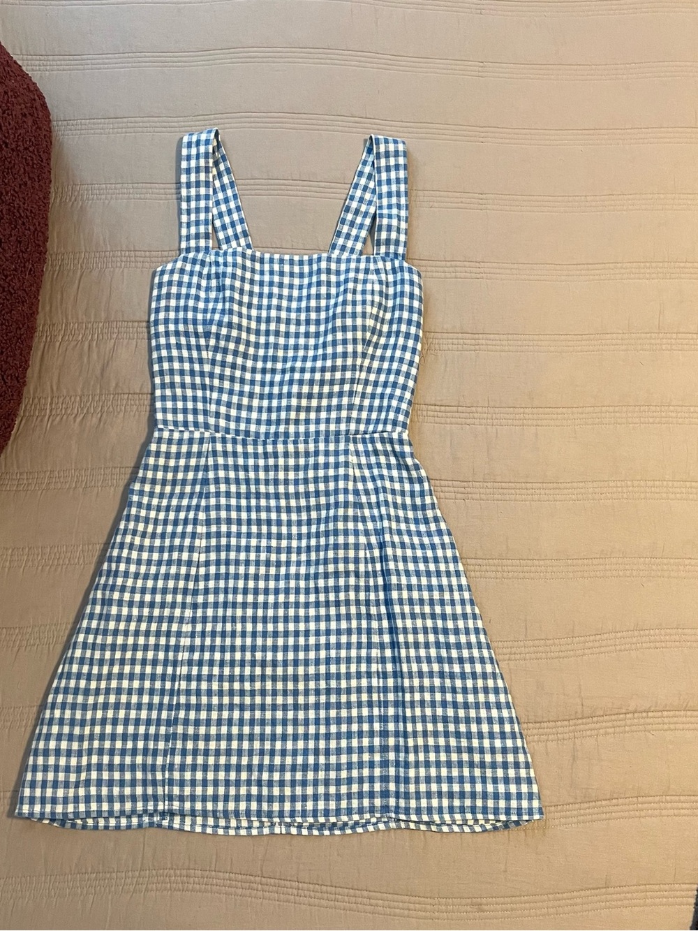 Reformation Blue & White Gingham Mini Dress